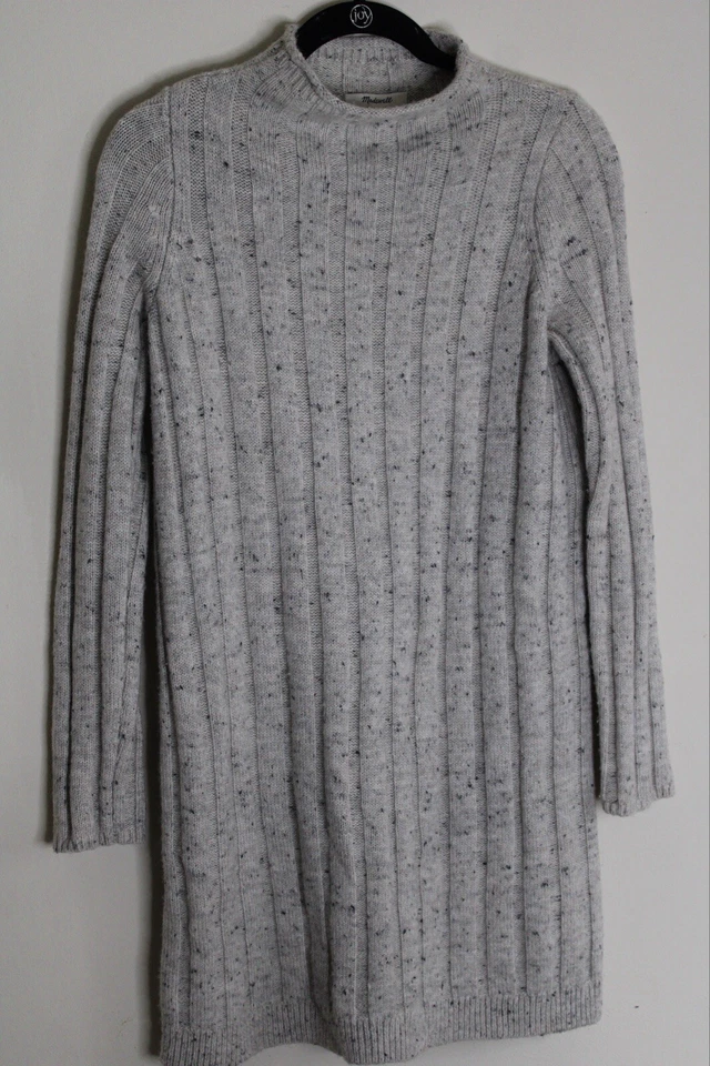Vestido Suéter Acanalado MADEWELL Talla Pequeña Gris Cálido Cómodo Acogedor Moderno Foto 3 de 4