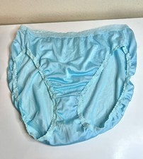 Vintage Panties Semi Sheer Nylon Lace High Rise 3XL Gusset Mushroom Sissy 10