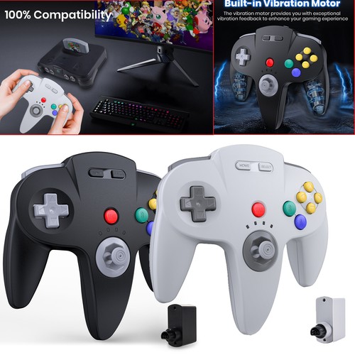 2.4G Wireless Rechargeable N64 Controller /Rumble Pak for Nintendo N64 Console - Picture 2 of 28