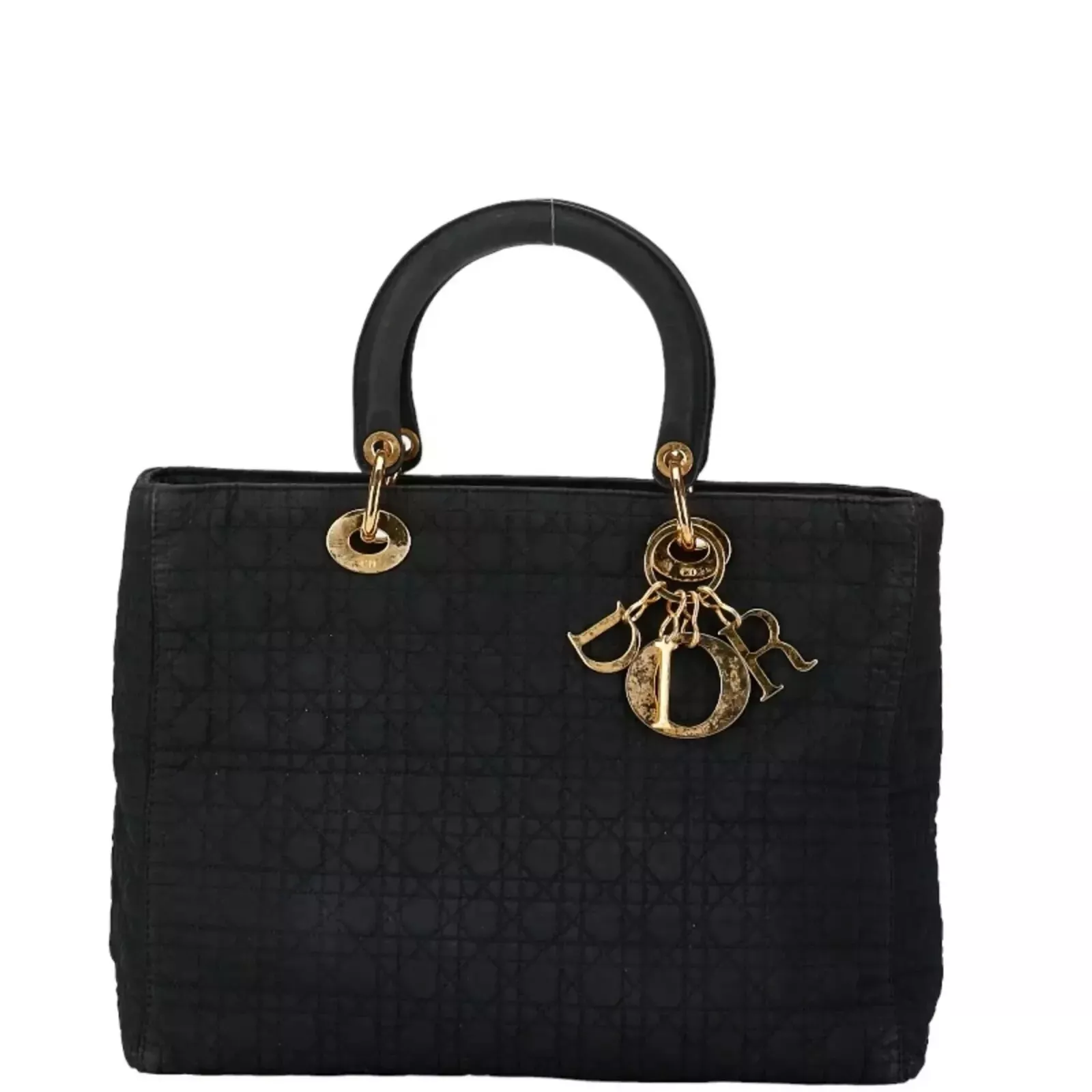 Sac à main Christian Dior vintage Lady Dior en nylon, noir (ÉTAT NEUF)