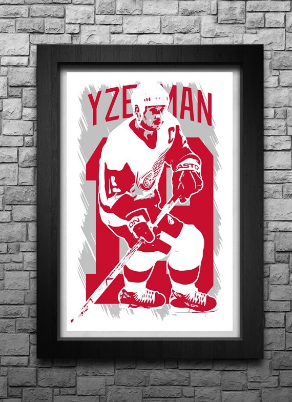 STEVE YZERMAN art print/poster DETROIT RED WINGS FREE S&H! JERSEY B2G2