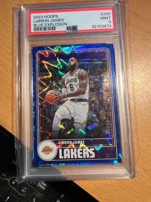 LeBron James 2023-24 Panini NBA Hoops Blue Explosion #40/59 PSA 9 Pop 2