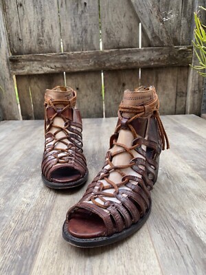 brown sandal booties