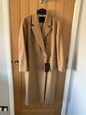 Bnwt Massimo Dutti Camel Long Wool Coat Size S