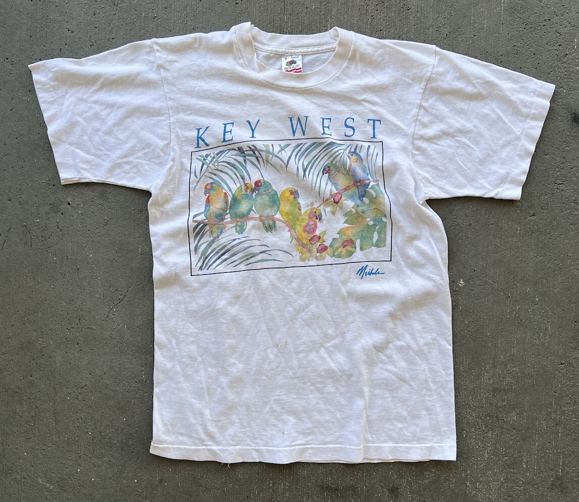 Vintage 90s Key West Florida T Shirt White Size M Some Stains | eBay 