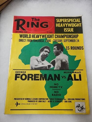 1974 THE RING BOXING MAGAZINE SEPT GEORGE FOREMAN VS MUHAMMAD ALI - Picture 1 of 2