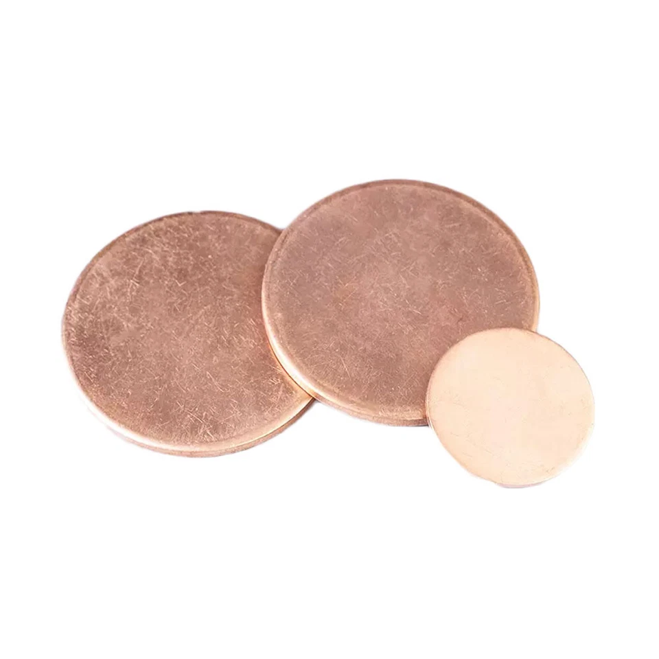 Disco de cobre puro sólido corte en blanco placa de hoja redonda grueso 0,5-3 mm diámetro 10 mm-200 mm Foto 4 de 4