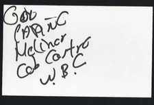 Melchor Cob Castro signed 3"x 5" card Boxing light flyweight Champion