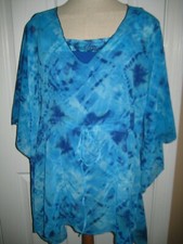ROXANNE SET COVER UP MATCHING SWIMSUIT BATHING SUIT NYLON BLUE Turquoise 10 34B