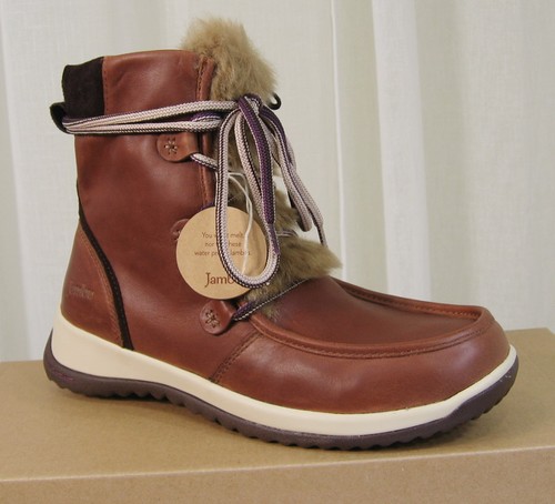 NEW JAMBU Denali Lace-Up/Zip Waterproof Antique Brown Leather/Faux-Fur Boot 8.5 - Picture 4 of 12