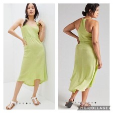 Anthropologie Daily Practice Lime Green Gauzy Midi Dress Size Large
