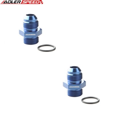 US SHIP 2PCS -10AN To AN10 Straight Male Cut Aluminum Fuel Hose Fitting Blue