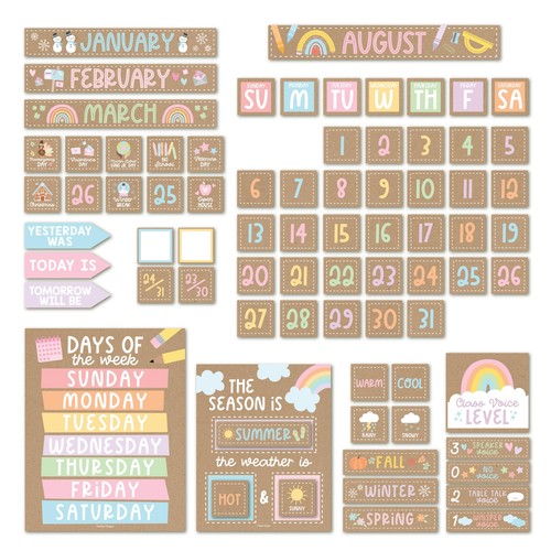 Rustic Classroom Calendar Set Bulletin Board Bulletin Board Calendar For Cl... eBay