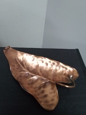 9'' Big Leaf Serving Tray (Gregorian Copper 1950's, GREAT SHAPE!)