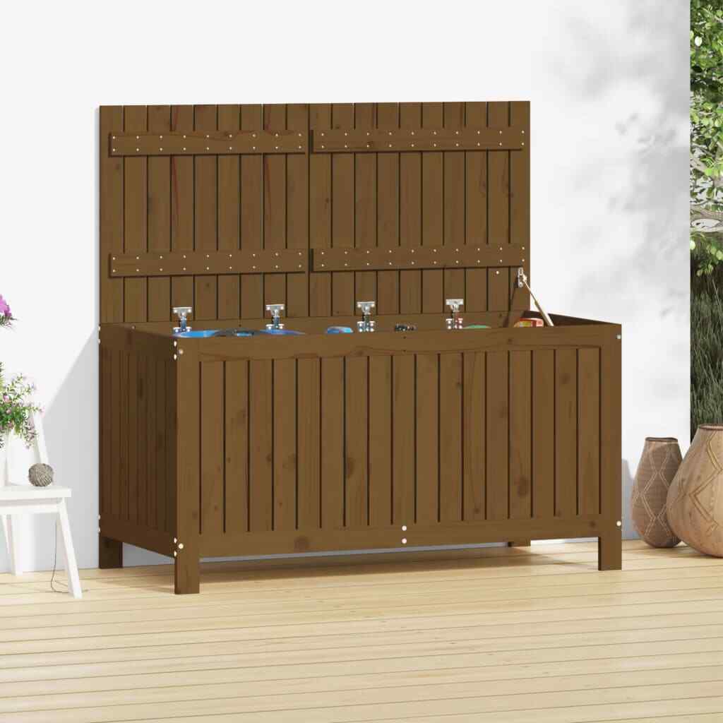 vidaXL Garden Storage Box Honey Brown 121x55x64 cm Solid Wood Pine