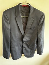 Hugo Boss Supernavy super130 Blazer Mens 38R Navy Blue Lined Wool