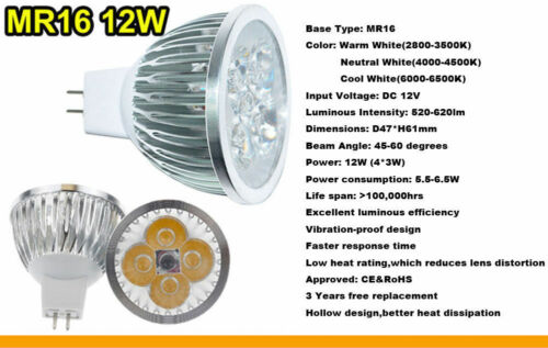 Ampoules Spot LED Intérieur GU10 MR16 E27 E14 9W 12W 15W 220V 240V Lampe - Imagen 18 de 23