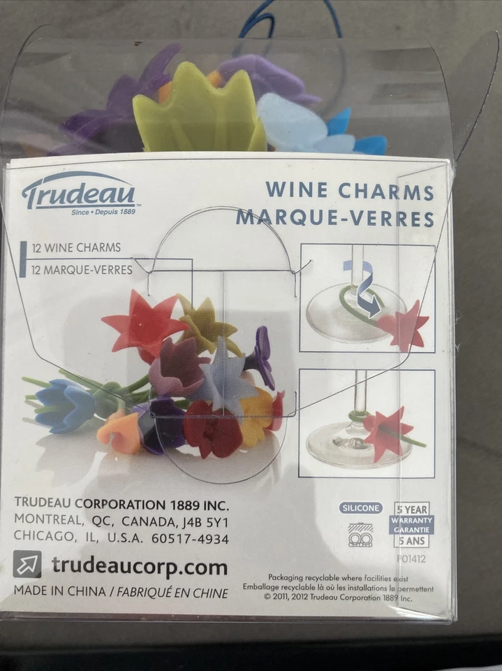 Dijes de vino Trudeau Maison de silicona con forma de flor - colores surtidos Foto 3 de 4