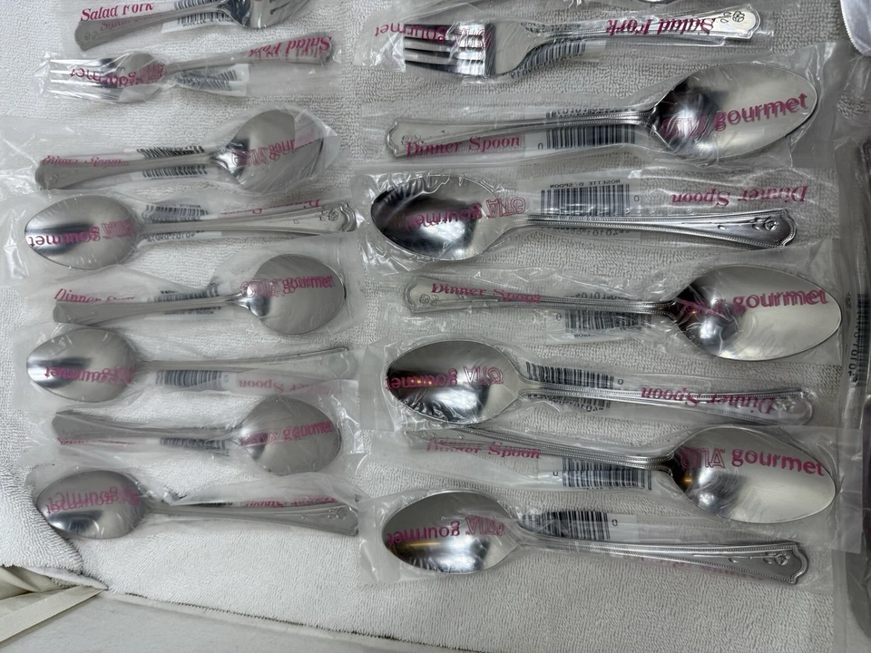 Juego de cubiertos Estia 12 porciones 172 piezas acero inoxidable roseta con cuentas rosa individual Foto 2 de 4