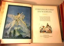 1932 Compton's Pictured Encyclopedia Set A to Z Embossed Illustrated Flaws
