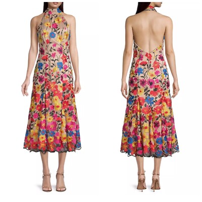Milly Penelope Floral Embroidered Halter Dress size 0 | eBay Milly Penelope Floral Embroidered Halter Dress size 0 | eBay