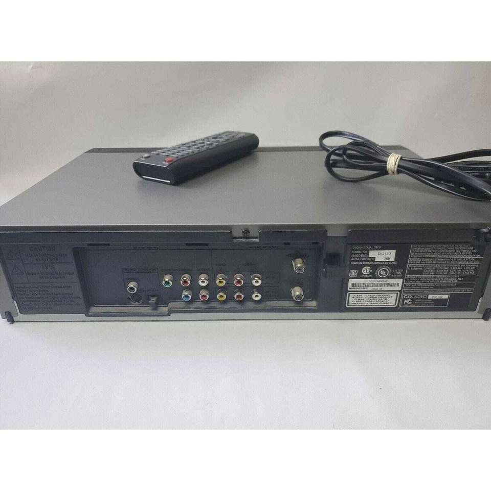 Go-Video DV2130 VCR DVD Combo Recorder Player Tested With Remote & Manual - Image 4 of 4