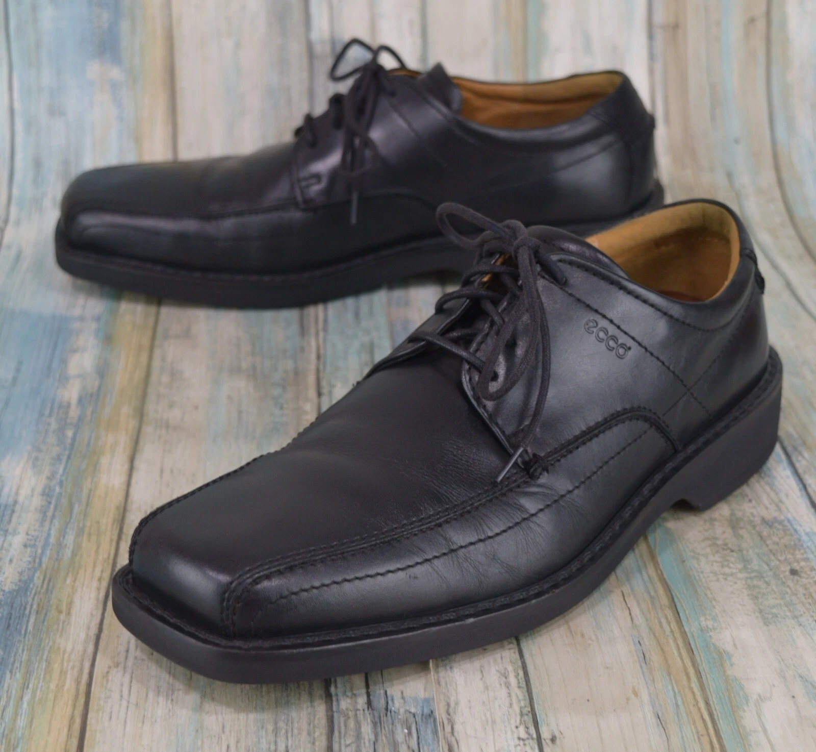 Oxford stringate Ecco Bike Toe taglia 42 da uomo taglia US 8 5 in pelle nera