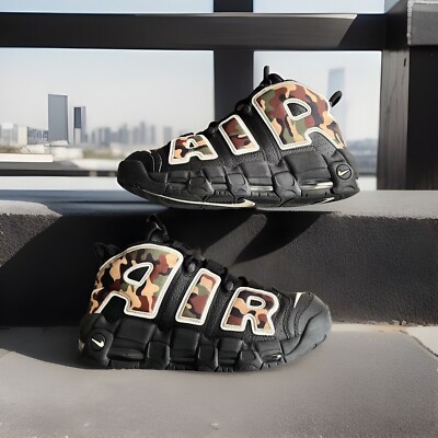NIKE AIR MORE UPTEMPO '96 SNEAKERS BLACK/CAMO MENS SIZE 10.5 | eBay
