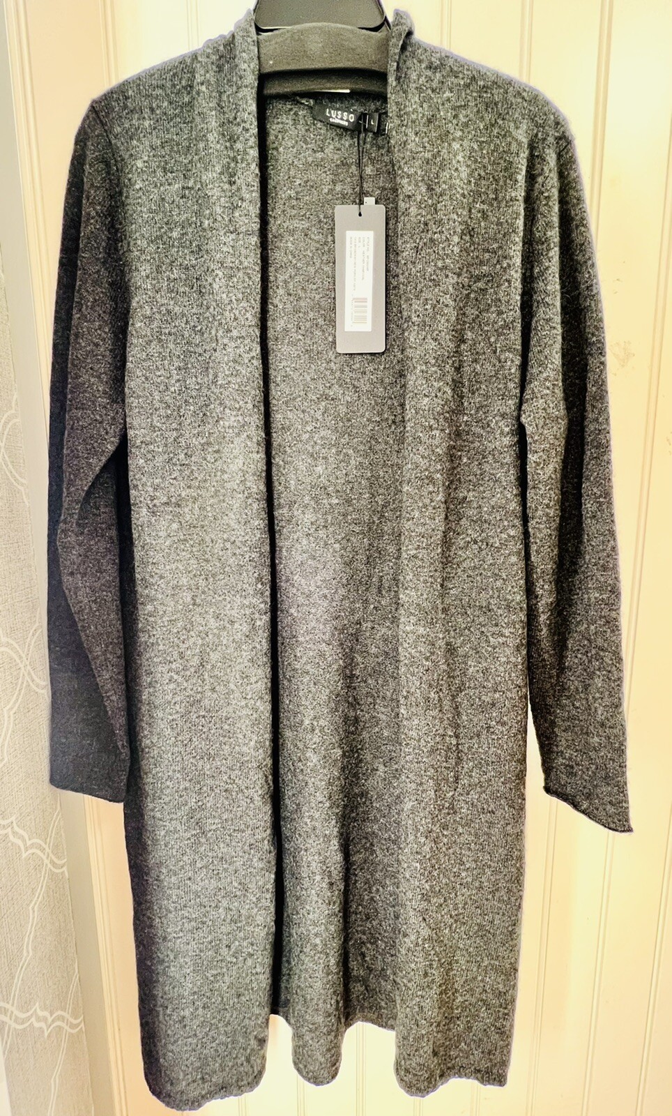 NWT Women’s Cashmere Duster Cardigan in Heather Grey, Size M eBay