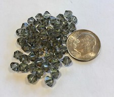 50 pc SWAROVSKI CRYSTAL Black Diamond 5mm Loose Bicone Beads 5328, Free Shipping