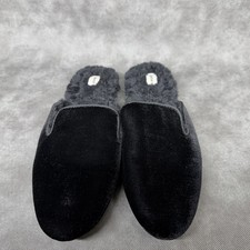 Birdies The Phoebe Black Velvet Faux Fur Lining Mule Flats Slippers Shoes Size 9