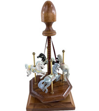 Generations Wooden Base Musical Four-Horse Carousel - Made In USA - Tested