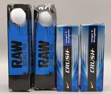 Lot 4 Boxes Nike Crush Slazenger Raw Distance Golf Balls 14 Balls