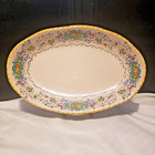 Hand Painted Italian Vtg. MERIDIANA CERAMICHE Oval Deep Dish Servg Platter 16x10