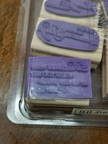 Stampin Up! 2007 Estampillas de goma de madera - Frases y palabras - Juego de seis Happy Harmony - Imagen 15 de 23