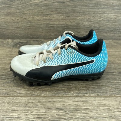 PUMA Rapido II TT Soccer Shoes Kid's Boy's Size 12.5C Blue White 106065-04