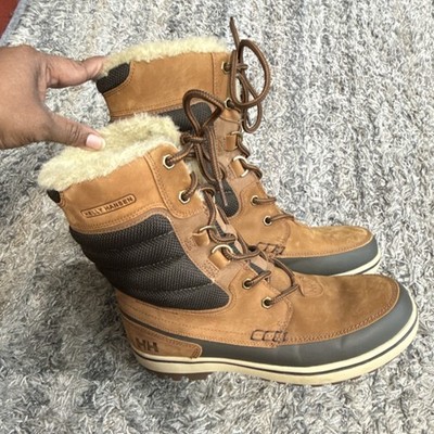Helly Hansen Garibaldi Brown Leather Waterproof Snow Boots Men's US 10 Lace Up