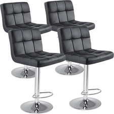 DUMOS Bar Stools Set of 4, 24 Inch Counter Height Bar Stools, Upholstered Modern