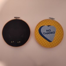 Nope - 2 Piece Embroidery Hoop Wall Art Set