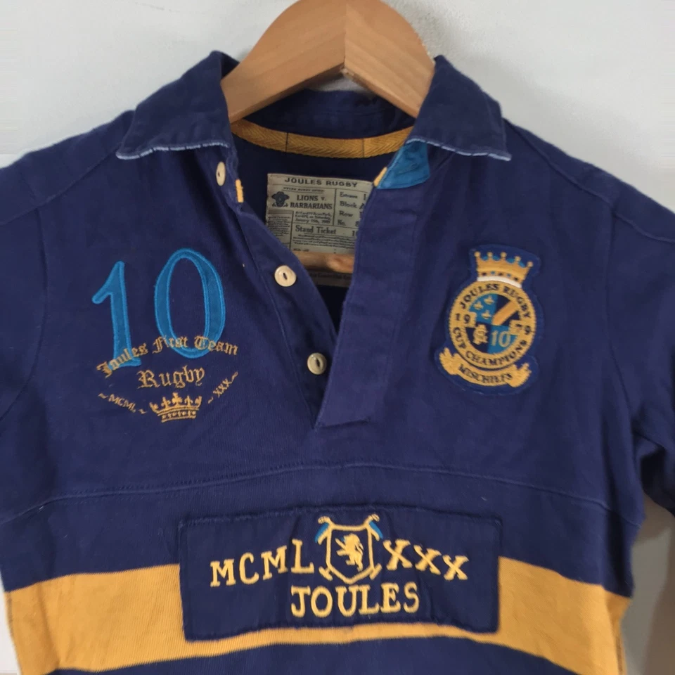 Joules rugby polo shirt boys 6 years multicolour long sleeve collar 121510 - Image 2 of 4