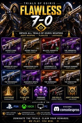 Destiny 2 Trials of Osiris Flawless recov  Guaranteed (PC/PSN/XBOX)  7-0..