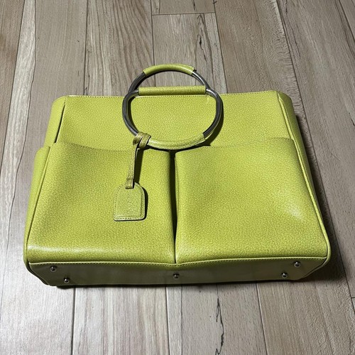 Bolso de mano Gucci para mujer amarillo verde logotipo encanto mango mediano de metal bolsillos auténticos - Imagen 24 de 24