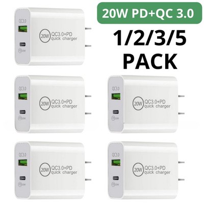 PD 20W Fast Charger Block USB Type-C Adapter For iPhone 16 15 14 13 12 Pro Max 8