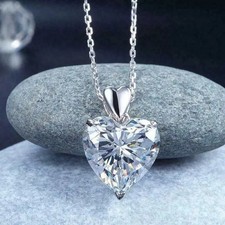 2 Ct Heart Cut Simulated Diamond Heart Women's Pendant In 14K White Gold Plated
