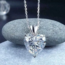 2 Ct Heart Cut Simulated Diamond Heart Women's Pendant In 14K White Gold Plated
