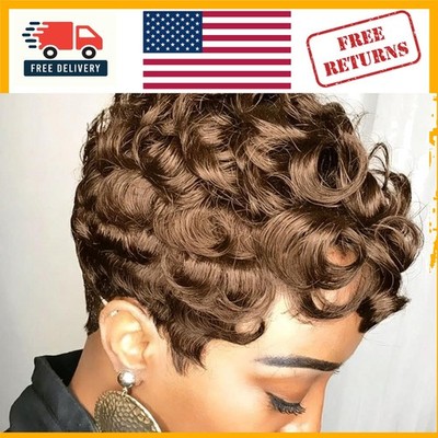 Stylish Short Curly Pixie Wig for Black Women   Includes Free Accessories