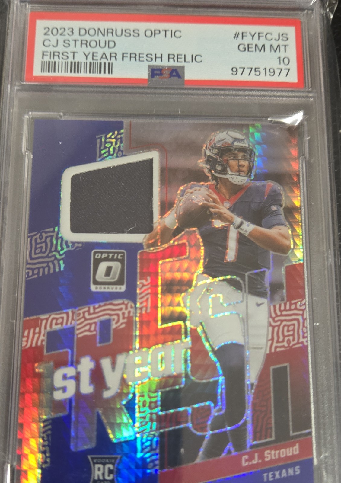 CJ Stroud Panini Donruss Optic First Year Fresh Relics #FYFCJS Gold