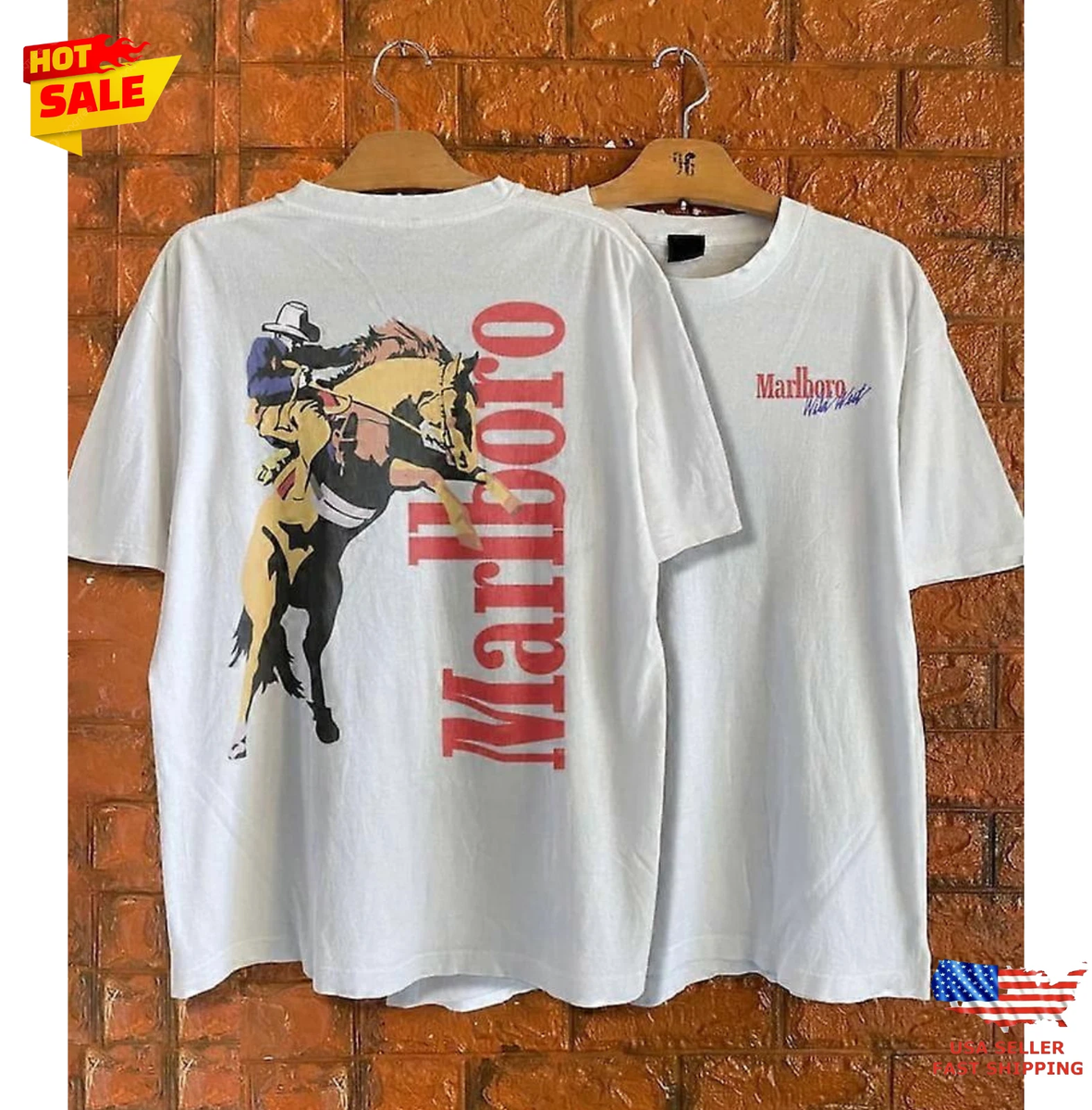 Vintage 1990s Marlboro! Man shirt Cowboy T-Shirt1 | eBay