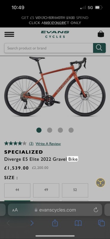 Specialized Diverge Elite E5 2022 - Size 54