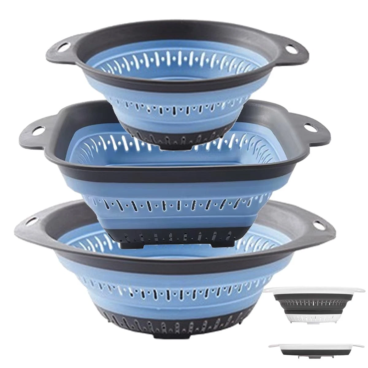 Collapsible Colander and Strainer,Silicone Strainer Colanders & Food Strainer...